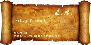 Lulay Albert névjegykártya